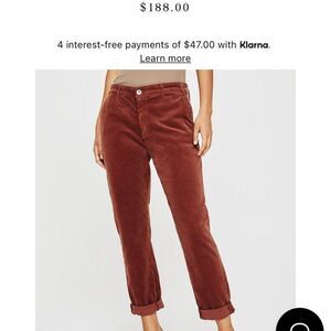 𝅺AG Adriano Goldschmied Caden Corduroy Trouser in Dark Walnut